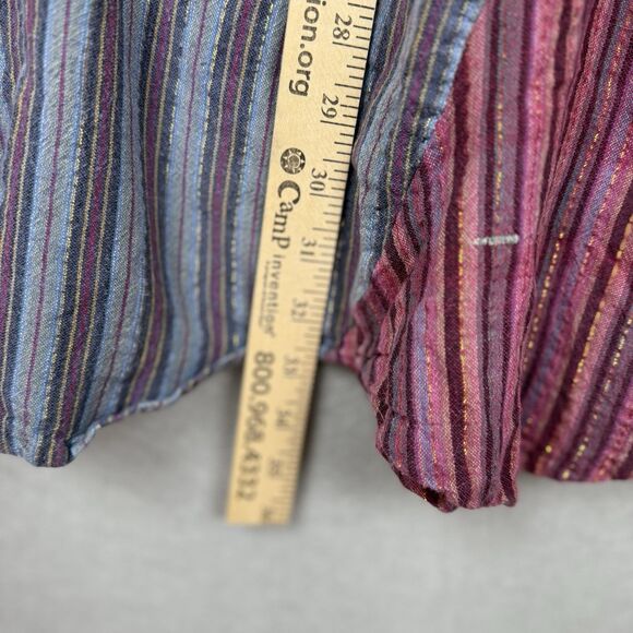 Avatar Pink/Blue Boho Maxi Skirt 100%‎ Cotton Gold Shimmer Detail Scallop Hem - Picture 2 of 5